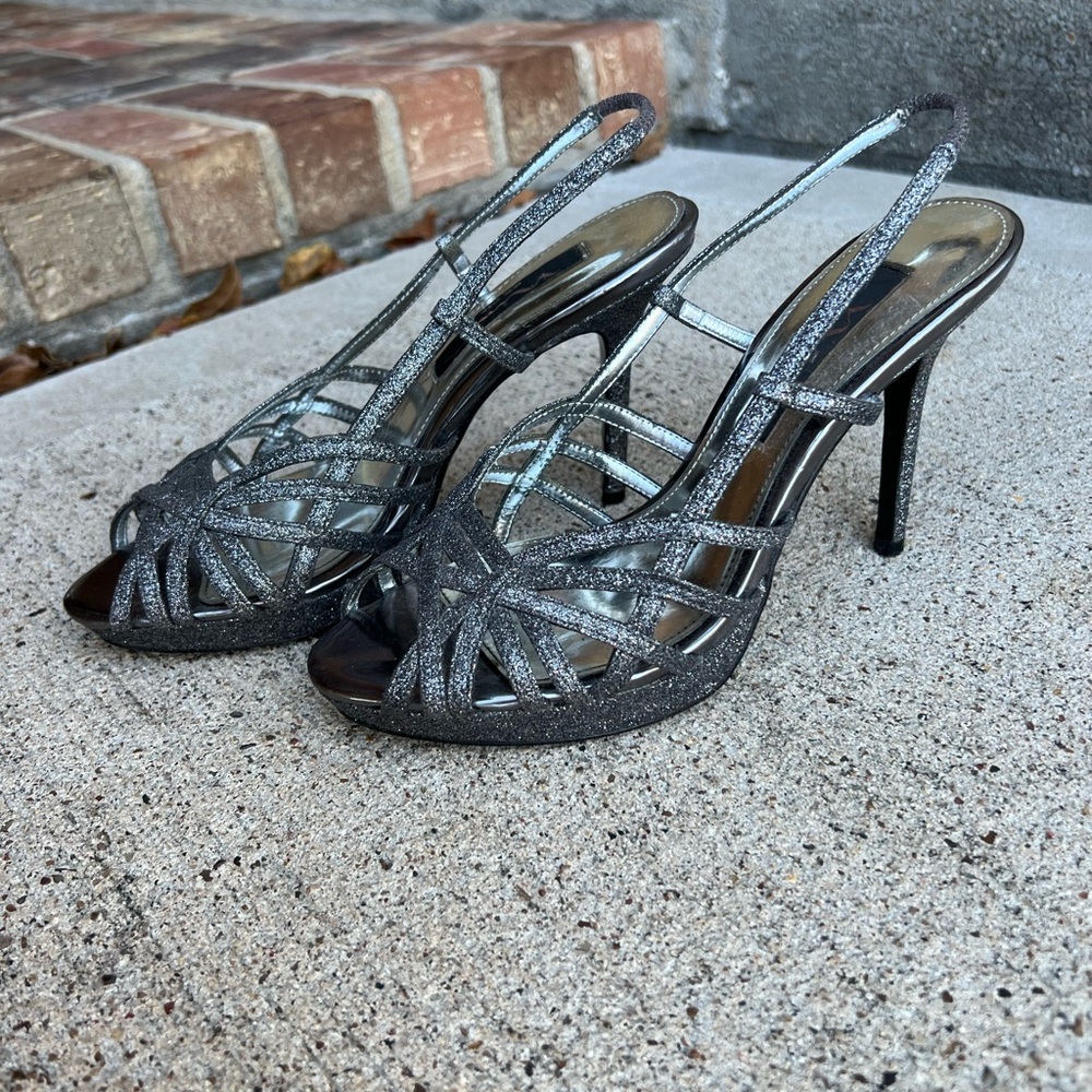 Nina Grey Shimmer Strappy Heels